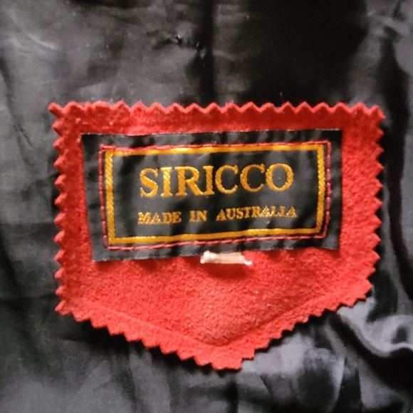 80's SIROCCO Red Lambs Skin High Collar Midi Coat‎ - Picture 7 of 8
